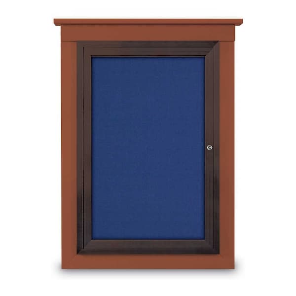 United Visual Products Single Door Enclosed Letterboard, 43"x33 UV1304TB-BRONZE-GREY - main
